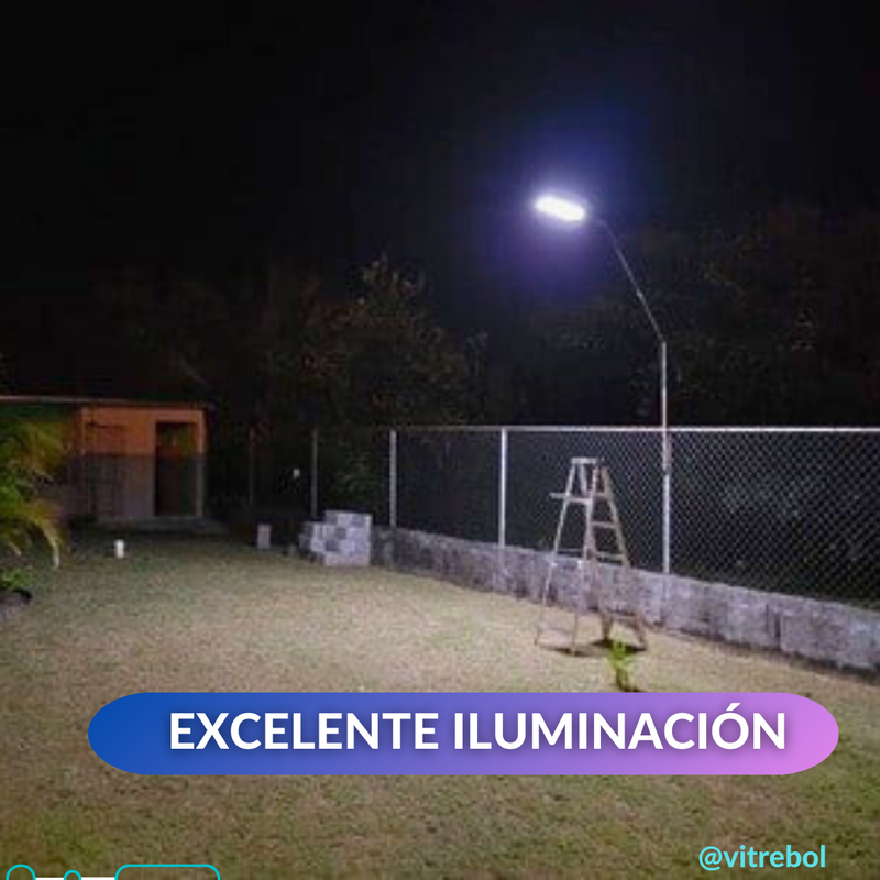 Lampara con panel solar grande 400 W - Potente y duradera.