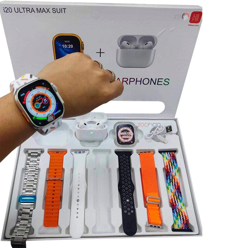 Smartwatch I20 Ultra2 Max Suit + Auriculares Pro3 Bluetooth