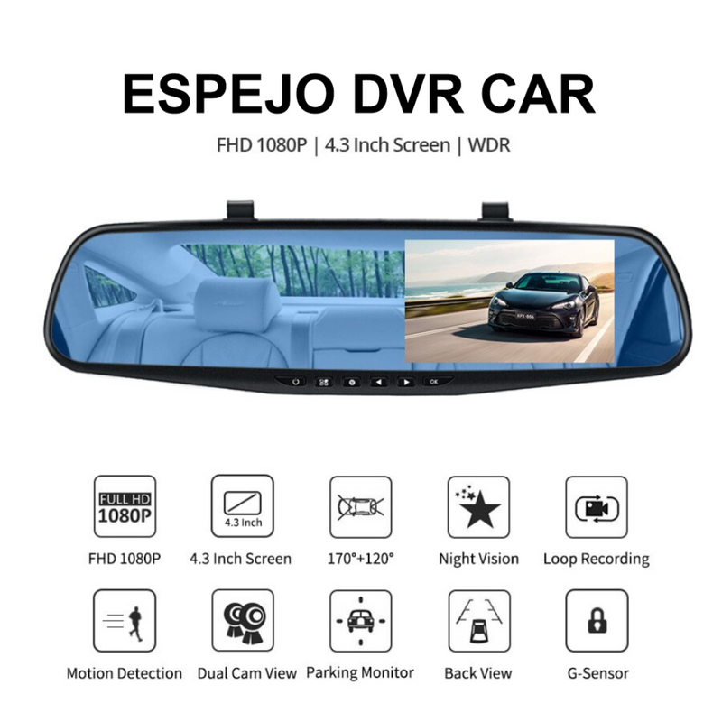 Espejo Retrovisor Inteligente con Doble Cámara