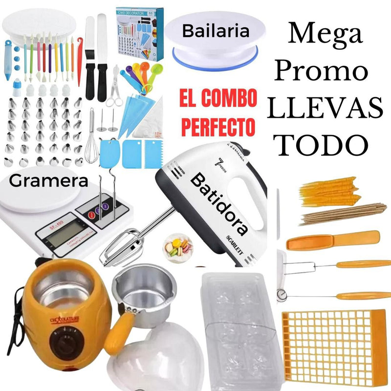 Kit de Pastelería + Gramera + Batidora + Chocolatera